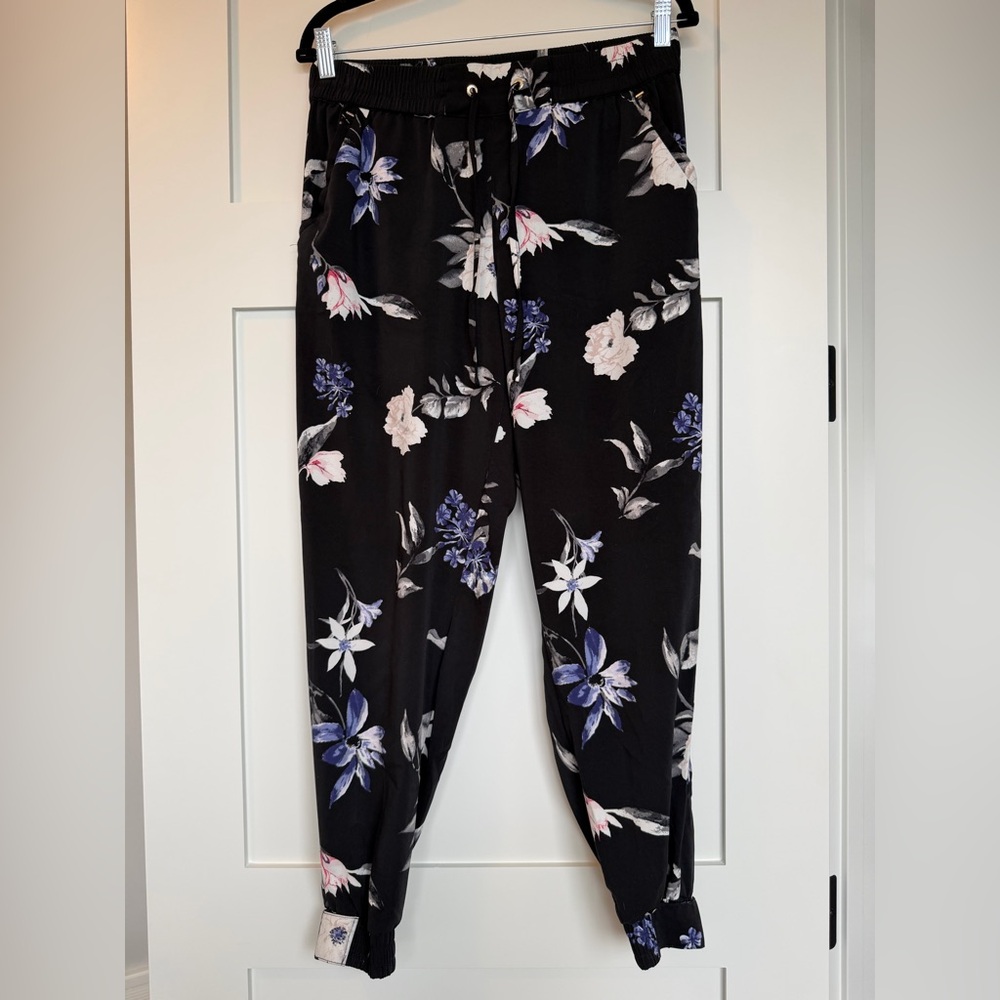 Floral Black Jogger Pants